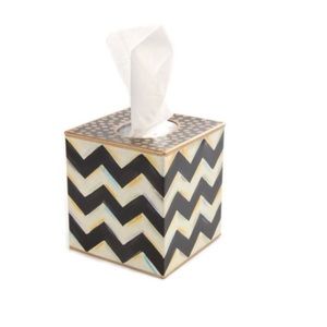 Mackenzie-Childs zigzag tissue box holder